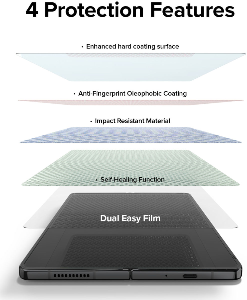Ringke Samsung Galaxy Z Fold 4 Screen Protector Display en Voorkant afbeelding 9