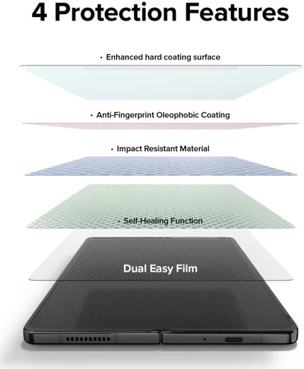 Ringke Samsung Galaxy Z Fold 4 Screen Protector Display en Voorkant afbeelding 9