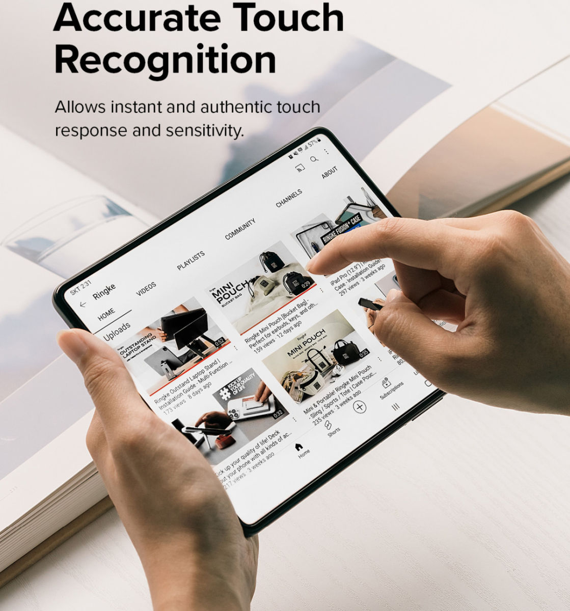 Ringke Samsung Galaxy Z Fold 4 Screen Protector Display en Voorkant afbeelding 8