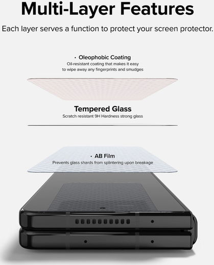 Ringke Cover Display Samsung Galaxy Z Fold 4 Screen Protector Voorkant afbeelding 11