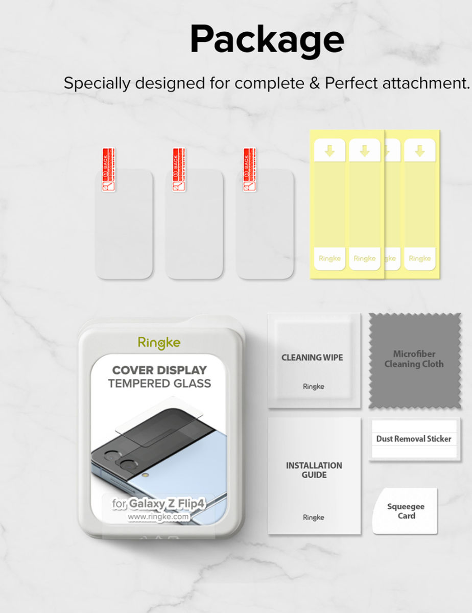 Ringke Cover Display Samsung Galaxy Z Flip 4 Screen Protector (3-Pack) afbeelding 14