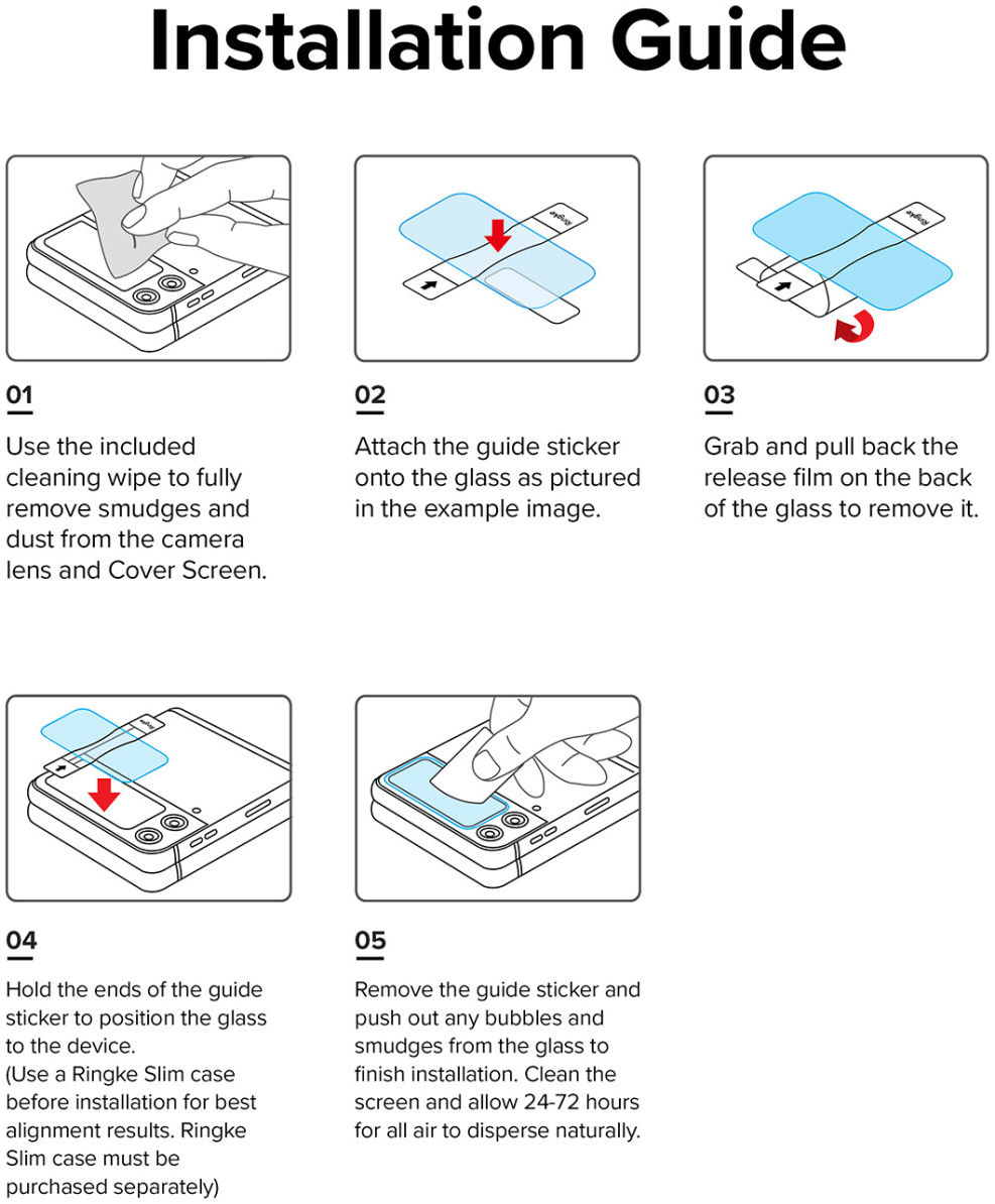 Ringke Cover Display Samsung Galaxy Z Flip 4 Screen Protector (3-Pack) afbeelding 15