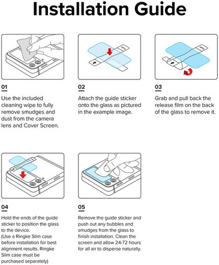 Ringke Cover Display Samsung Galaxy Z Flip 4 Screen Protector (3-Pack) afbeelding 15