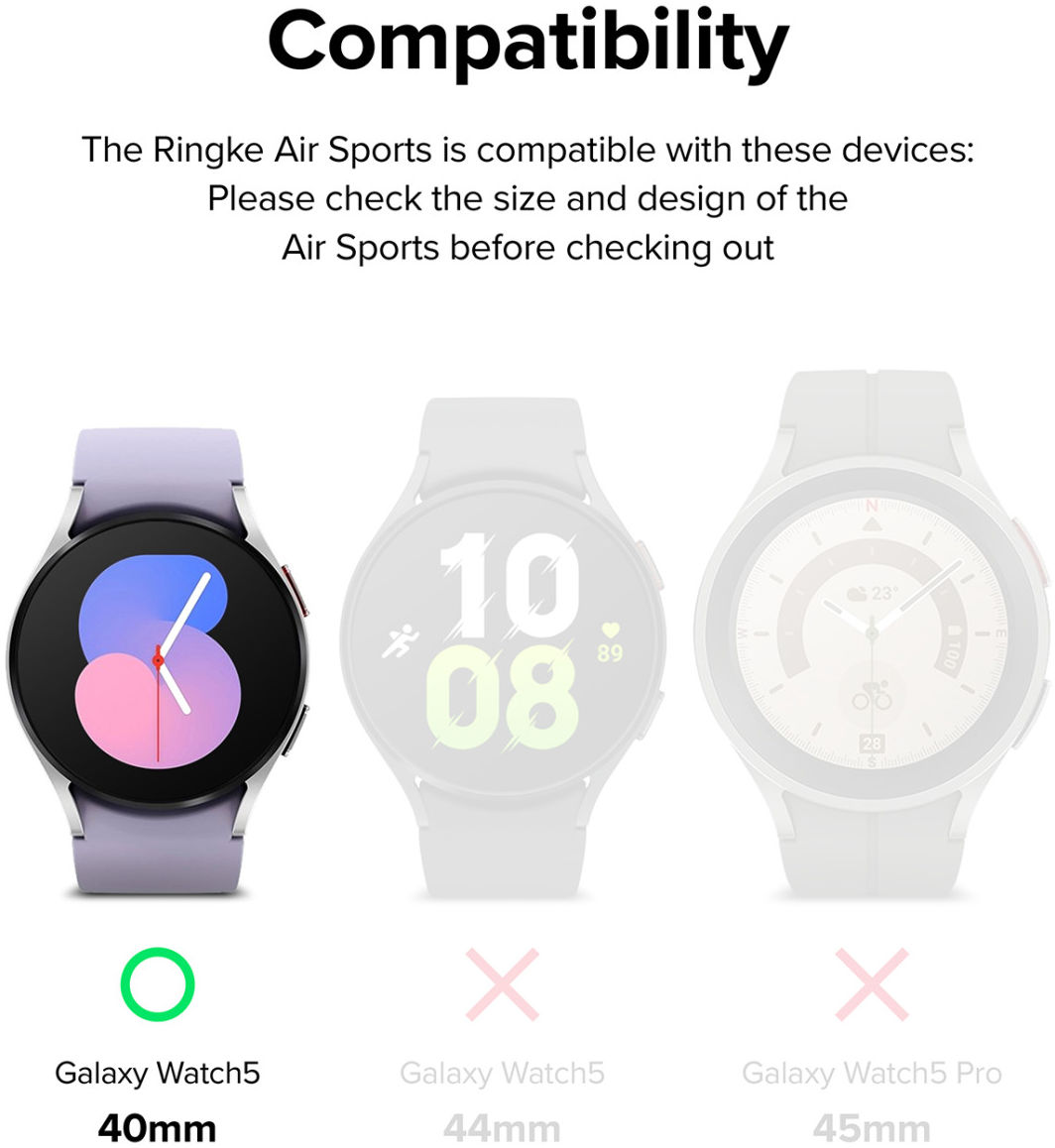 Ringke Air Sports - Samsung Galaxy Watch 5 40MM Hoesje - TPU - Zwart afbeelding 11