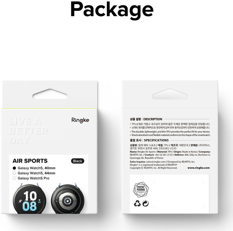 Ringke Air Sports - Samsung Galaxy Watch 5 40MM Hoesje - TPU - Zwart afbeelding 13