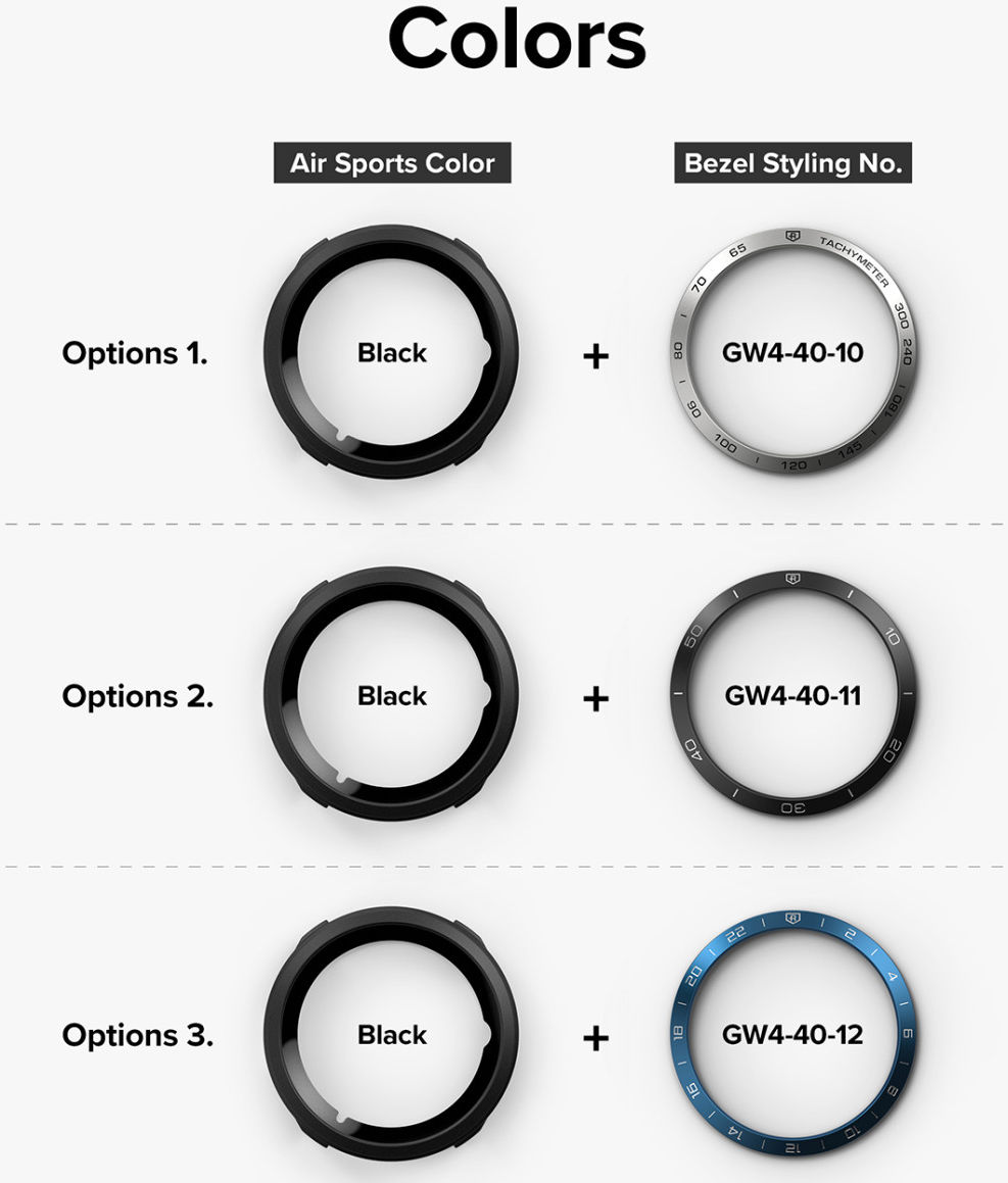 Ringke Air Sports - Bezel Styling Galaxy Watch 5 40MM - Zwart/Zwart afbeelding 13