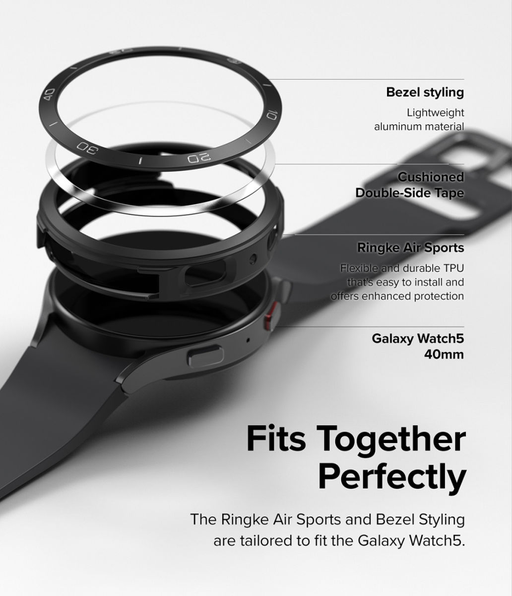 Ringke Air Sports - Bezel Styling Galaxy Watch 5 40MM - Zwart/Zwart afbeelding 5