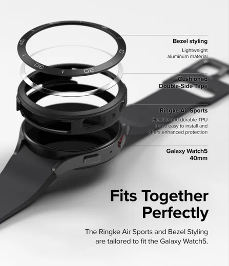 Ringke Air Sports - Bezel Styling Galaxy Watch 5 40MM - Zwart/Zwart afbeelding 5