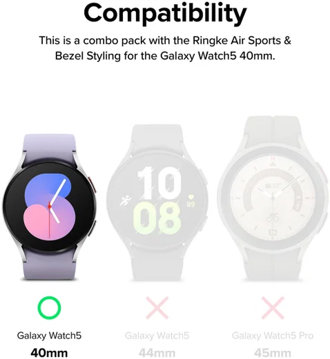 Ringke Air Sports - Bezel Styling Galaxy Watch 5 40MM - Zwart/Zwart afbeelding 11