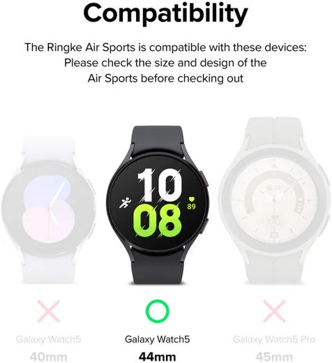Ringke Air Sports - Samsung Galaxy Watch 5 44MM Hoesje - TPU - Zwart afbeelding 10