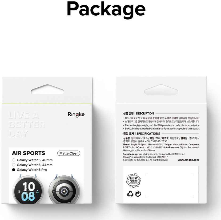Ringke Air Sports - Samsung Galaxy Watch 5 Pro Hoesje - TPU - Transparant afbeelding 12