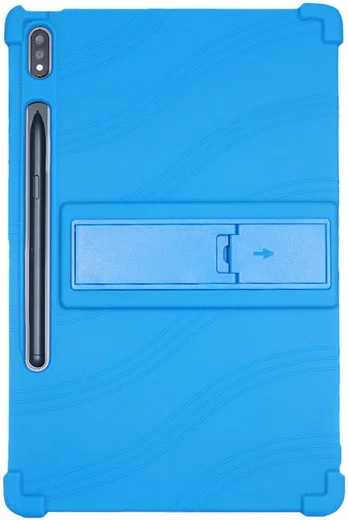 Lenovo Tab P12 Pro Kinder Tablethoes Siliconen met Kickstand Blauw afbeelding 1