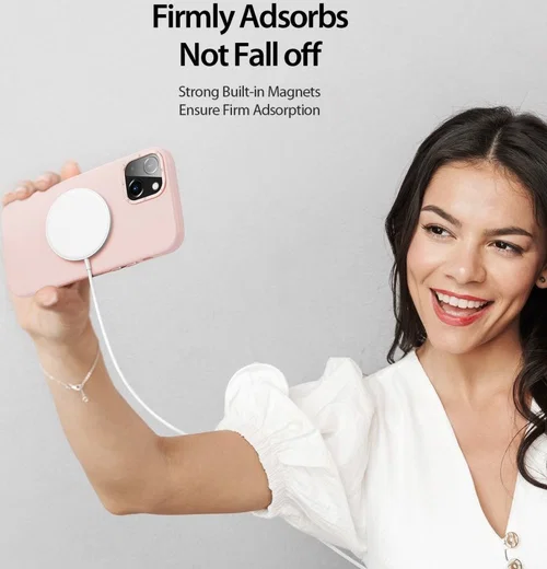 Dux Ducis Grit Apple iPhone 14 Hoesje MagSafe Back Cover Roze afbeelding 5