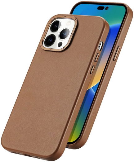 Dux Ducis Grit Apple iPhone 14 Pro Hoesje MagSafe Back Cover Bruin afbeelding 2