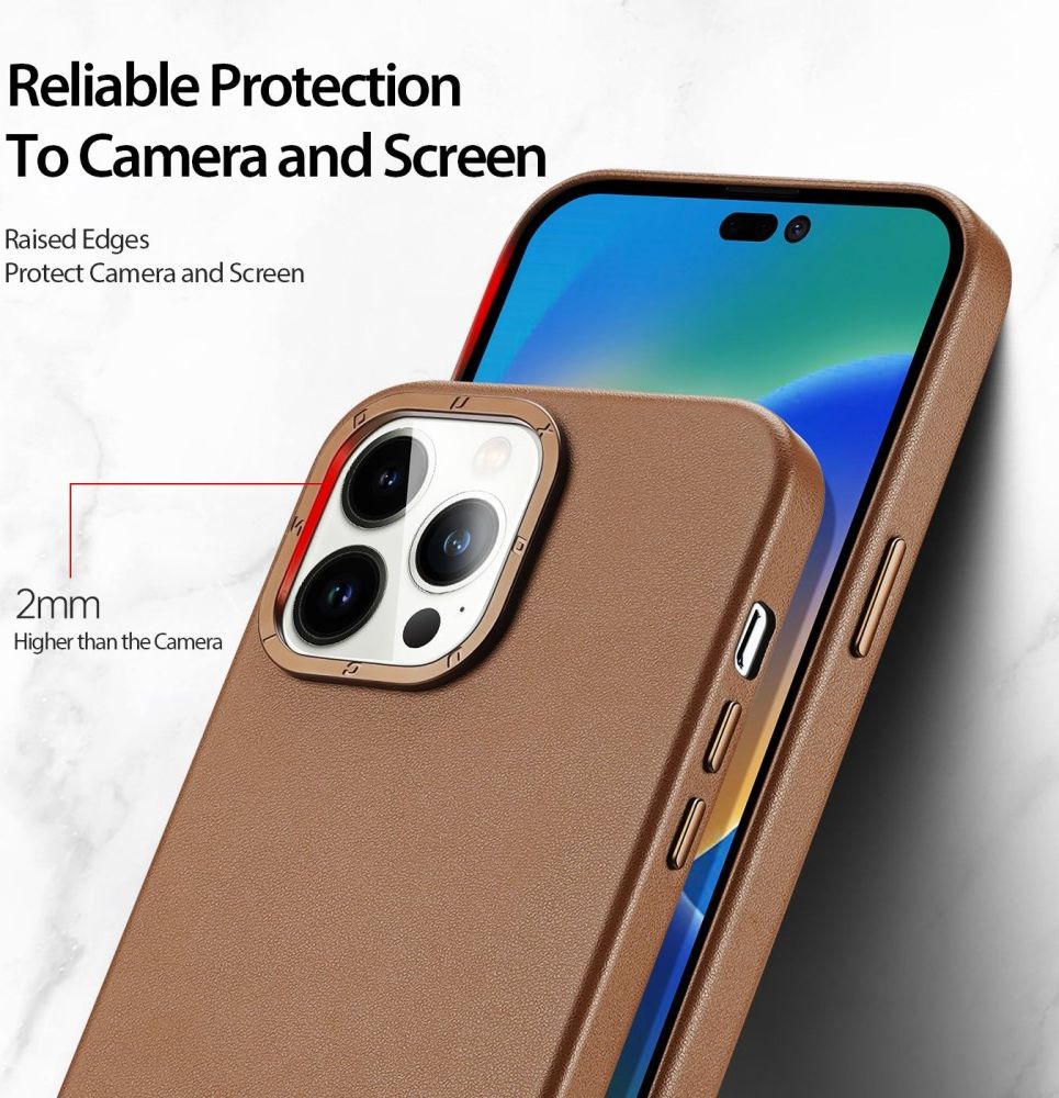 Dux Ducis Grit Apple iPhone 14 Pro Hoesje MagSafe Back Cover Bruin afbeelding 6