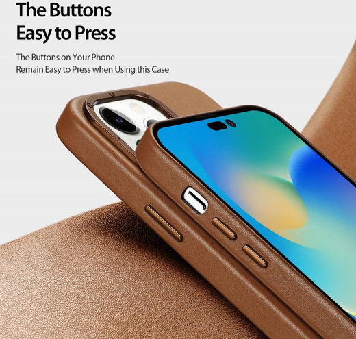 Dux Ducis Grit Apple iPhone 14 Pro Hoesje MagSafe Back Cover Bruin afbeelding 8