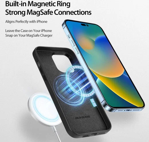 Dux Ducis Grit Apple iPhone 14 Pro Max Hoesje MagSafe Back Cover Zwart afbeelding 4