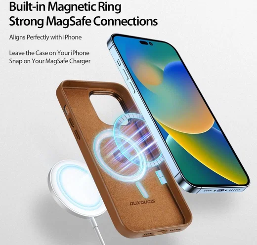 Dux Ducis Grit Apple iPhone 14 Pro Max Hoesje MagSafe Back Cover Bruin afbeelding 4
