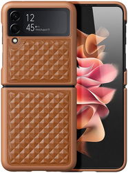 Dux Ducis Venice Samsung Galaxy Z Flip 4 Hoesje Echt Leer Cover Bruin afbeelding