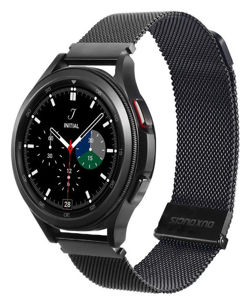 Dux Ducis Milanese Staal - Universeel Smartwatch Bandje 20MM - Zwart afbeelding 1