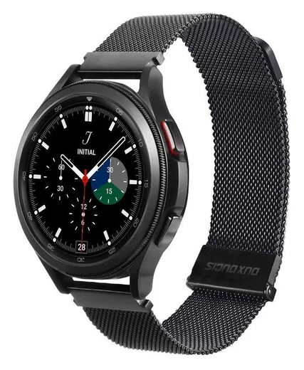 Dux Ducis Milanese Staal - Universeel Smartwatch Bandje 20MM - Zwart afbeelding 1