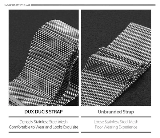 Dux Ducis Milanese Staal - Universeel Smartwatch Bandje 20MM - Zwart afbeelding 5