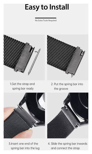 Dux Ducis Milanese Staal - Universeel Smartwatch Bandje 20MM - Zilver afbeelding 6