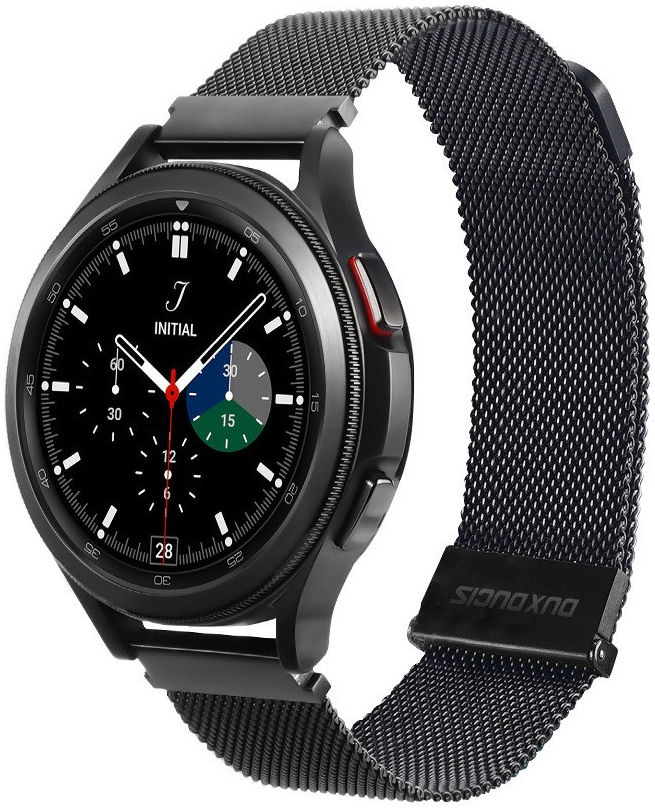 Dux Ducis - Milanese Staal Universeel Smartwatch Bandje 22MM - Zwart afbeelding 1