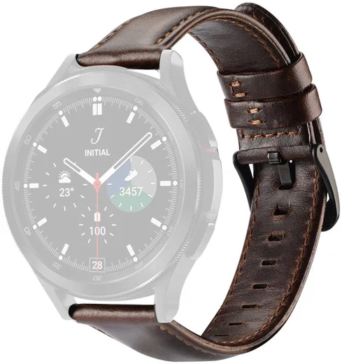 Dux Ducis Business - Universeel Smartwatch Bandje 20MM - Kunstleer - Coffee afbeelding 3