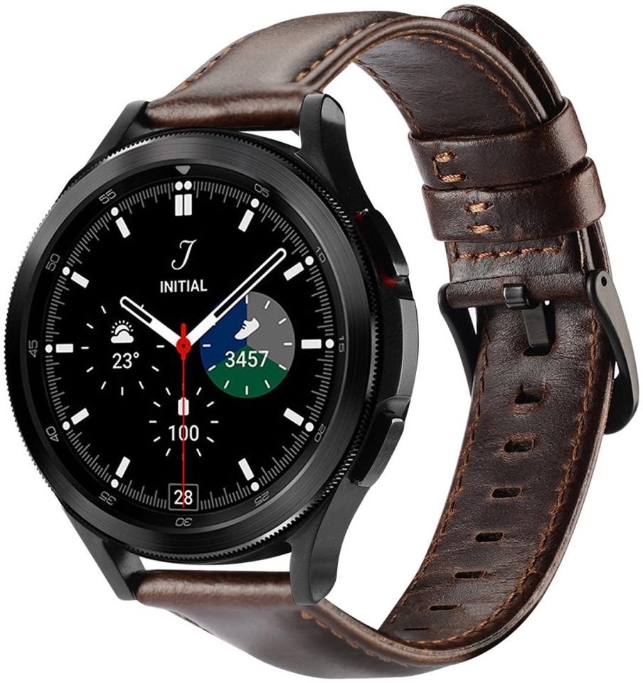 Dux Ducis Business - Universeel Smartwatch Bandje 20MM - Kunstleer - Coffee afbeelding 1