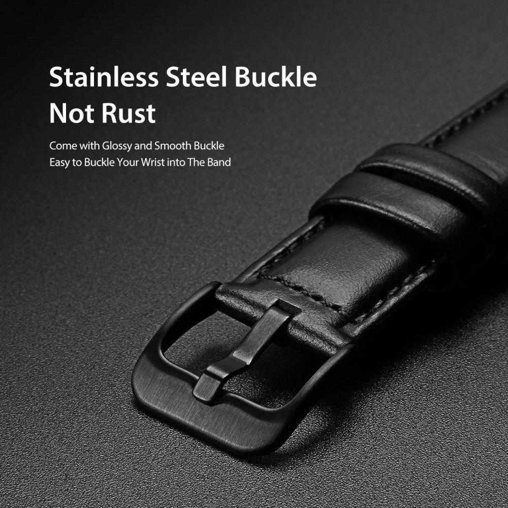 Dux Ducis Business - Universeel Smartwatch Bandje 22MM - Kunstleer - Zwart afbeelding 5