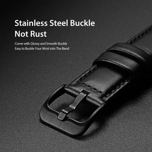 Dux Ducis Business - Universeel Smartwatch Bandje 22MM - Kunstleer - Zwart afbeelding 5