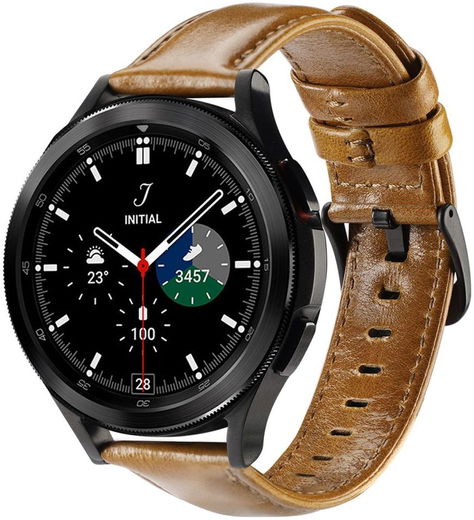 Dux Ducis Business - Universeel Smartwatch Bandje 22MM - Kunstleer - Bruin afbeelding 1