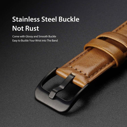 Dux Ducis Business - Universeel Smartwatch Bandje 22MM - Kunstleer - Bruin afbeelding 5