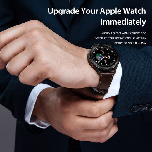 Dux Ducis Business - Universeel Smartwatch Bandje 22MM - Kunstleer - Bruin afbeelding 7