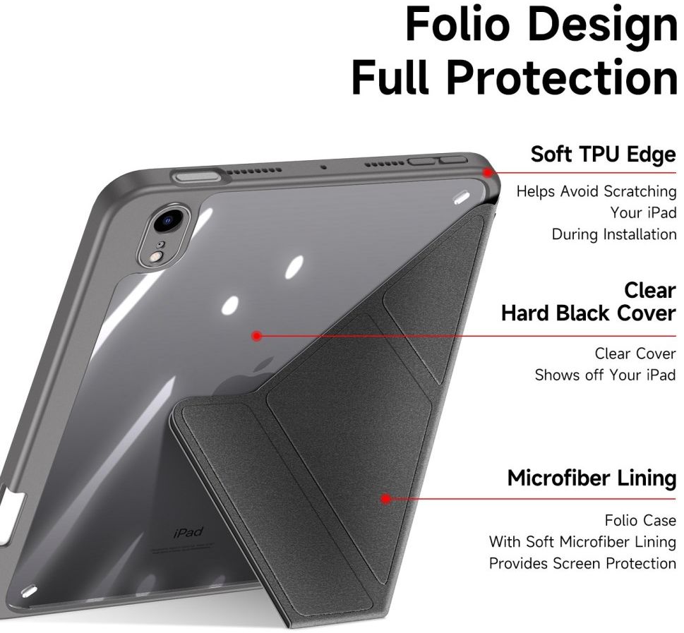 Dux Ducis Magi Series Apple iPad Mini 7/6 Hoes V-Fold Book Case Grijs afbeelding 10