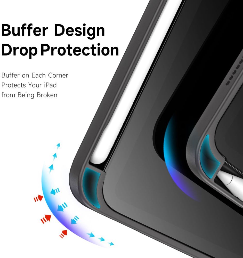 Dux Ducis Magi Series Apple iPad Mini 7/6 Hoes V-Fold Book Case Grijs afbeelding 5