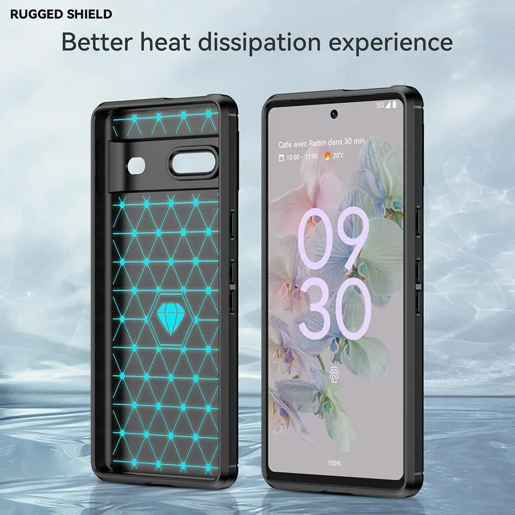 Google Pixel 7 Hoesje Geborsteld TPU Flexibele Back Cover Zwart afbeelding 6