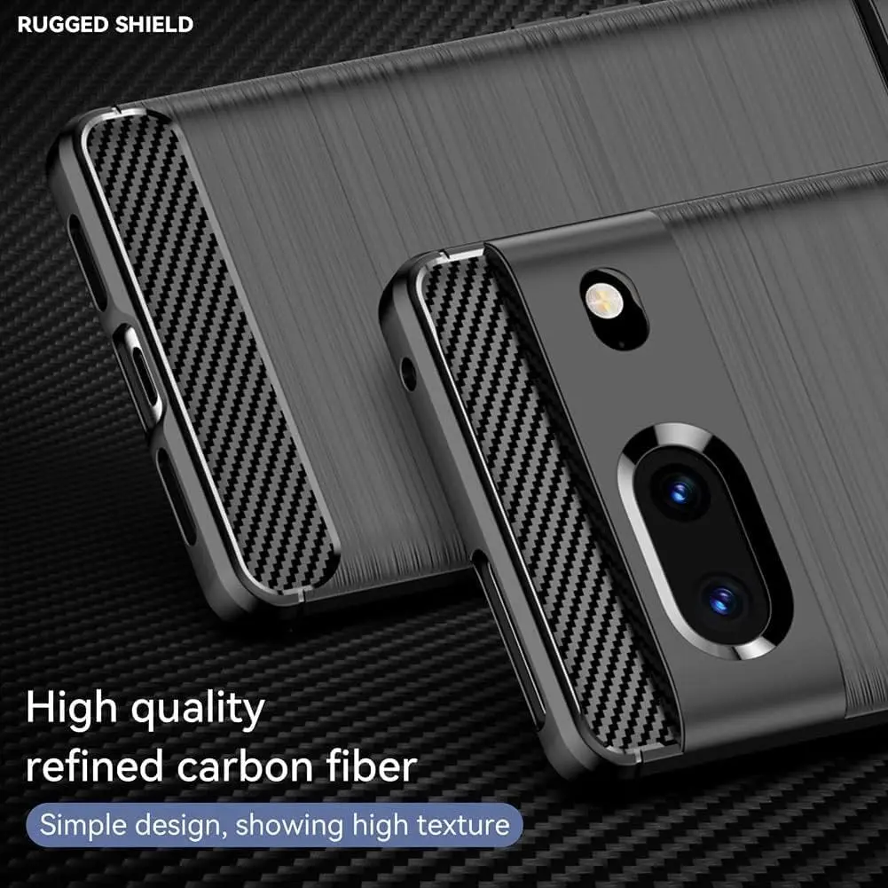 Google Pixel 7 Hoesje Geborsteld TPU Flexibele Back Cover Zwart afbeelding 5