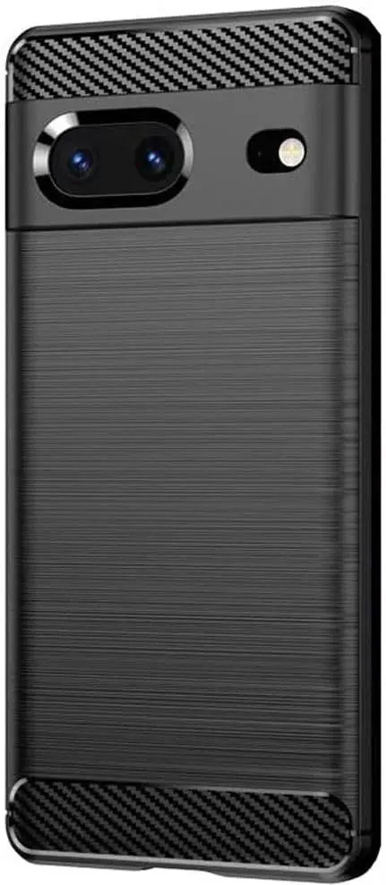 Google Pixel 7 Hoesje Geborsteld TPU Flexibele Back Cover Zwart afbeelding 1