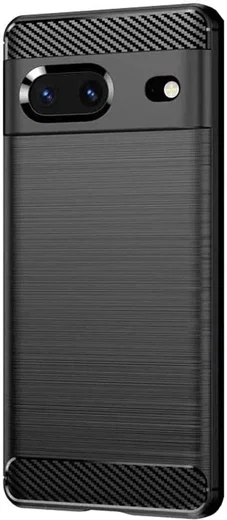 Google Pixel 7 Hoesje Geborsteld TPU Flexibele Back Cover Zwart afbeelding 1