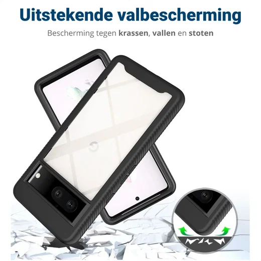 Google Pixel 7 Hoesje Volledig Schokbestendig Cover Zwart afbeelding 4