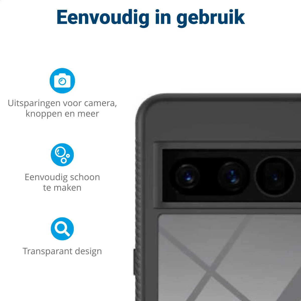 Google Pixel 7 Pro Hoesje Volledig Schokbestendig Hybride Cover Zwart afbeelding 4