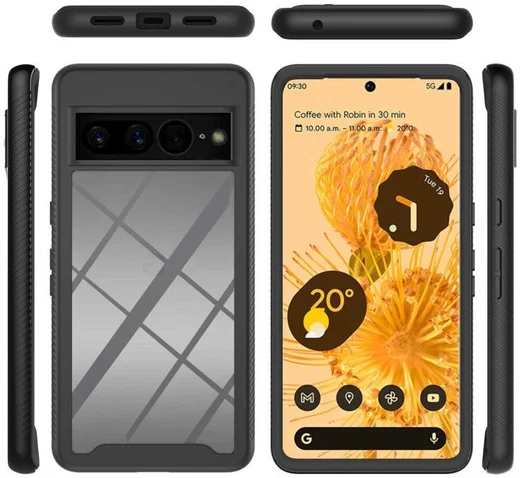 Google Pixel 7 Pro Hoesje Volledig Schokbestendig Hybride Cover Zwart afbeelding 7