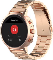 Universeel Smartwatch 18MM Bandje Roestvrij Staal Schakels Roze Goud afbeelding