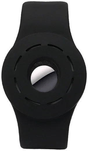 Apple AirTag Armbandje voor Kinderen Siliconen met Drukknoop Zwart afbeelding 1