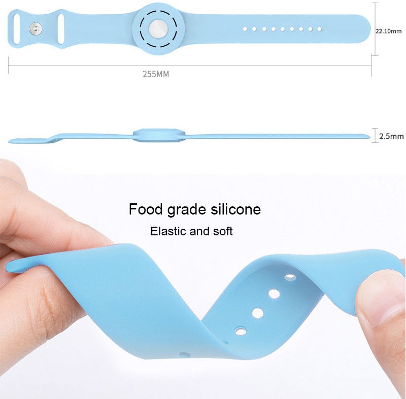 Apple AirTag Armbandje voor Kinderen Siliconen met Drukknoop Zwart afbeelding 4