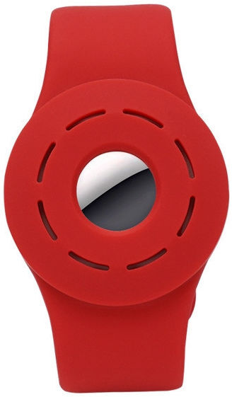 Apple AirTag Horloge Bandje voor Kinderen Siliconen met Drukknoop Rood afbeelding 1