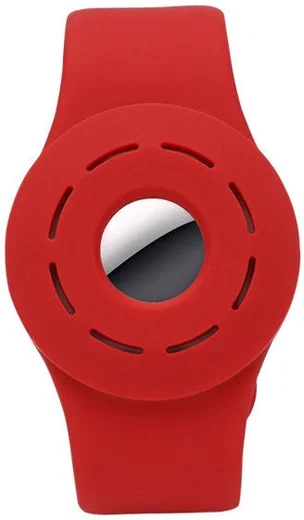 Apple AirTag Horloge Bandje voor Kinderen Siliconen met Drukknoop Rood afbeelding 1