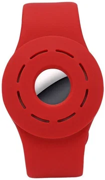 Apple AirTag Horloge Bandje voor Kinderen Siliconen met Drukknoop Rood